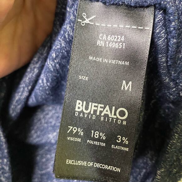 Buffalo David Bitton Long Sleeve Blue Marled Soft Pullover Sweatshirt M (2561) - Picture 4 of 7